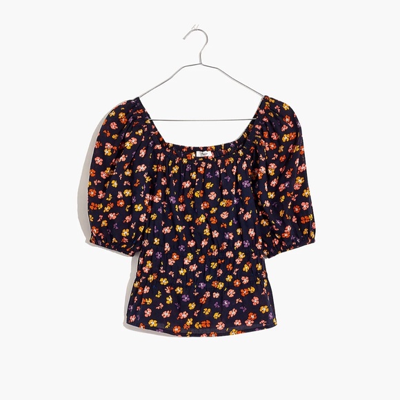Madewell | Smocked-Waist Crop Top in Aloha Floral - Picture 8 of 8